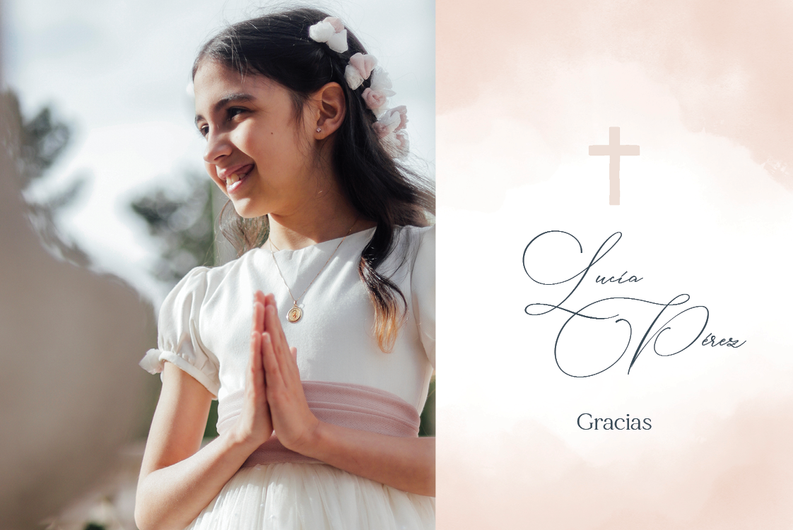 Tarjetas de agradecimiento — Acuarela abstracta melocotón