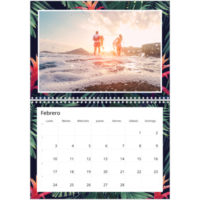 Calendario personalizado doble A4 — Vegetación viva [Febrero]