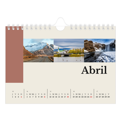 Calendario personalizado A5 — Lugares del mundo [Abril]