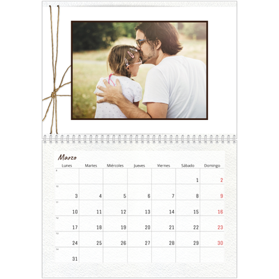 Calendario personalizado doble A4 — Papel de regalo floral [Marzo]
