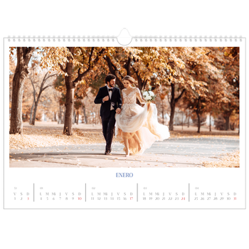 Calendario personalizado A3 horizontal  — Clásico cobalto