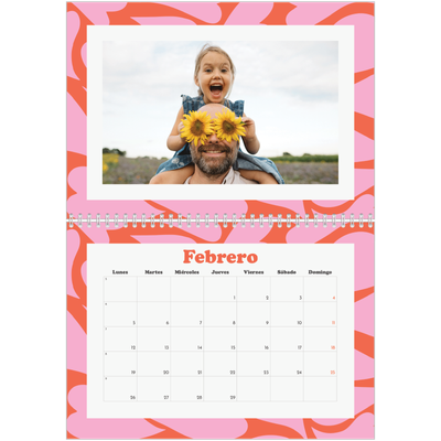 Calendario personalizado doble A4 — Juego de patrones [Febrero]