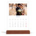 Calendario de mesa con base de madera - vertical  — Clásico cobalto [Febrero]