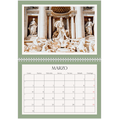 Calendario personalizado doble A4 — Colores clásicos [Marzo]