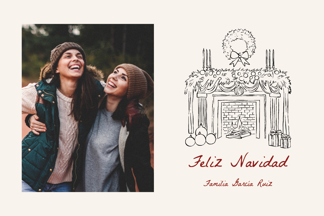 Tarjetas — Deseos junto a la chimenea