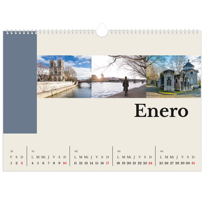 Calendario A3 horizontal — Lugares del mundo [Enero]