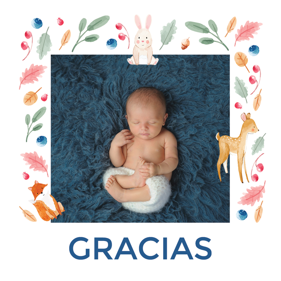 Tarjetas de agradecimiento — Tapiz de animales del bosque