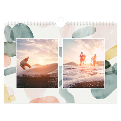 Calendario A4 horizontal — Manchas de acuarela [portada]