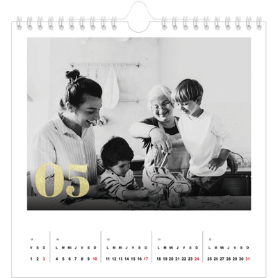 Calendarios Cuadrados — Números grandes de purpurina [portada]