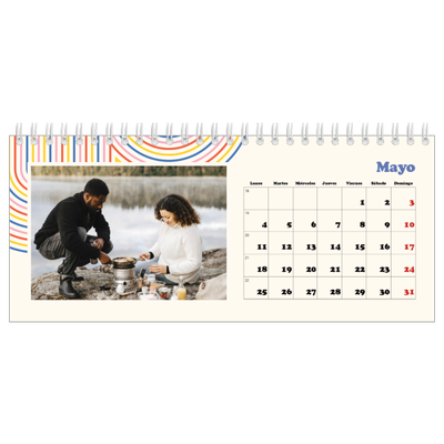 Calendarios de mesa — Líneas retro [portada]
