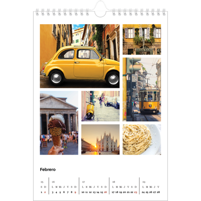 Calendario personalizado A4 — Cuadrícula de imagen [Febrero]