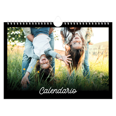 Calendario A4 horizontal — Negro minimalista [portada]