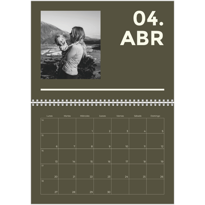 Calendario personalizado doble A4 — Contemporáneo atrevido [Abril]