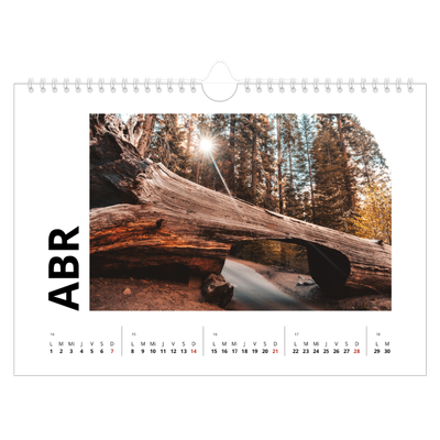 Calendario A4 horizontal — White space [Abril]
