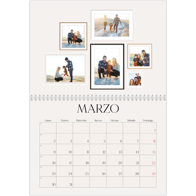 Calendario personalizado doble A4 — Galería de fotos de pared [Marzo]