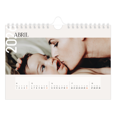 Calendario personalizado A5 — Texto superpuesto [Abril]