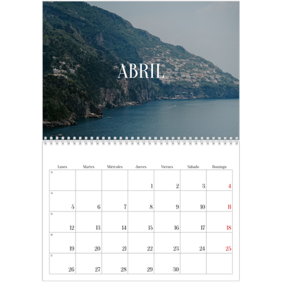 Calendario personalizado doble A4 — Escapada infinita [Abril]