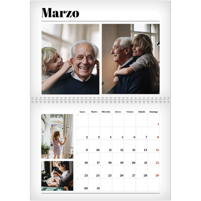 Calendario personalizado doble A4 — Recién salido del horno [Marzo]