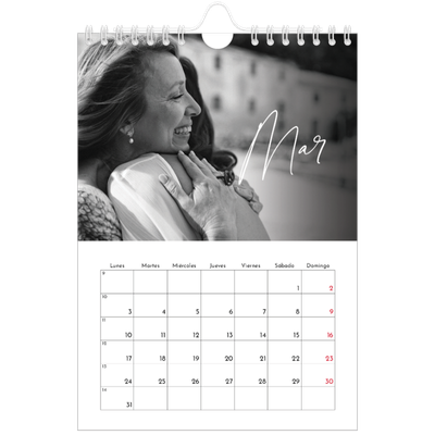 Calendario personalizado A5 — Escritura elegante [Marzo]