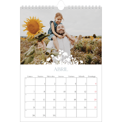 Calendario personalizado A4 — Motivo floral [Abril]