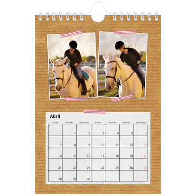 Calendario personalizado A5 — Cinta adhesiva craft [Abril]