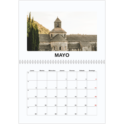 Calendario personalizado doble A4 — Foto simple [portada]
