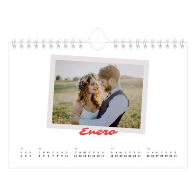 Calendario personalizado A5 — Firmado en carmín [Enero]