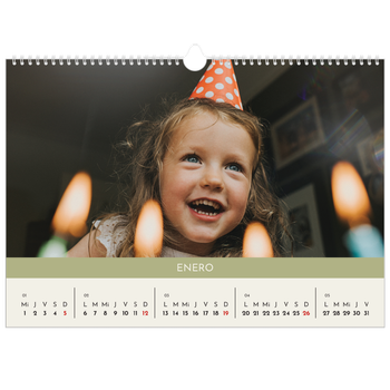 Calendario personalizado A3 horizontal  — Capítulos pastel