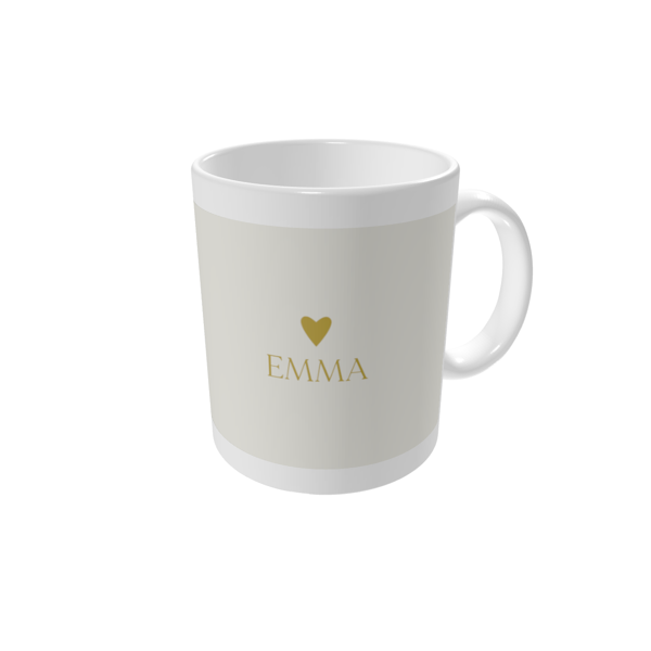 Tazas personalizadas — Pequeño corazón dorado