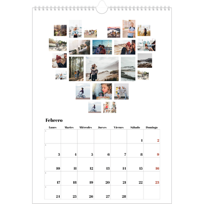 Calendarios A3 — Formas de collage [Febrero]