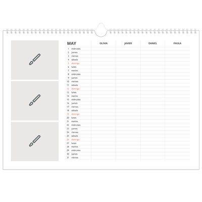 Planificador A3 horizontal — Diseña tu producto - Familia de 4 [portada]