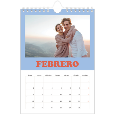 Calendario personalizado A5 — Marcos retro [Febrero]