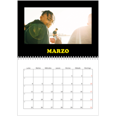 Calendario personalizado doble A4 — Tipo divertido [Marzo]