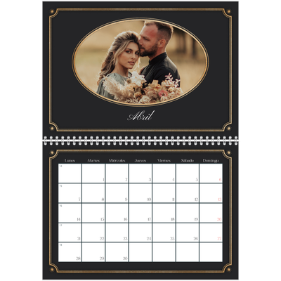 Calendario personalizado doble A4 — Clásico vintage [Abril]