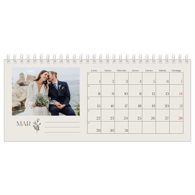 Calendarios de mesa — Iniciales en flor [Marzo]