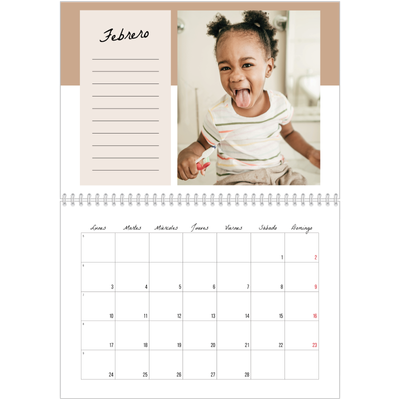 Calendario personalizado doble A4 — Calendario de lista de tareas [Febrero]