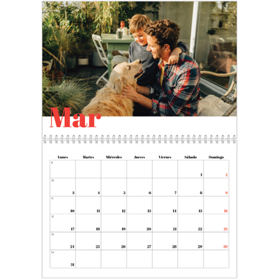 Calendario personalizado doble A4 — Un año genial [Marzo]