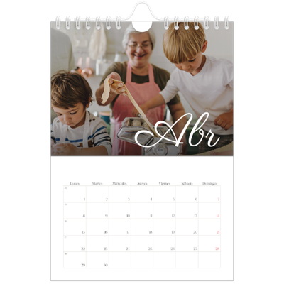 Calendario personalizado A5 — Mes escrito a mano [Abril]
