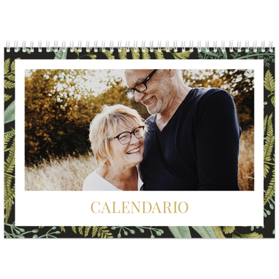 Calendario personalizado doble A4 — Tapiz floral [portada]