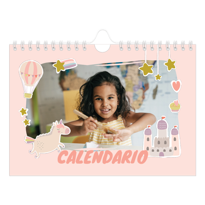Calendario personalizado A5 — Unicornio arcoíris [portada]