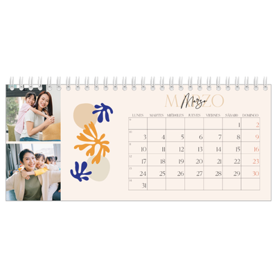 Calendarios de mesa — Coral minimalista [Marzo]