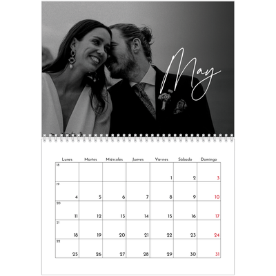 Calendario personalizado doble A4 — Escritura elegante [portada]