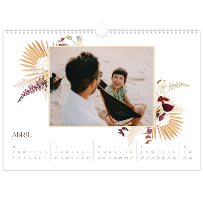 Calendario A3 horizontal — Boho [Abril]