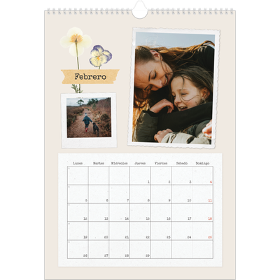 Calendarios A3 — Scrapbook vintage [Febrero]