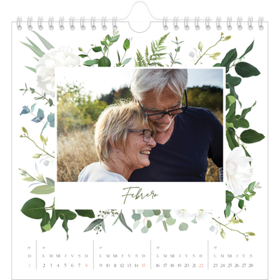 Calendarios Cuadrados — Flores tradicionales [Febrero]