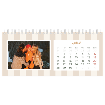 Calendarios de mesa — Letras y rayas [Abril]