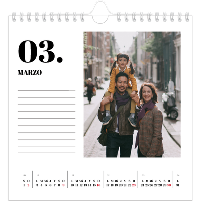 Calendarios Cuadrados — Serif y momentos [Marzo]