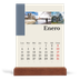Calendario de mesa con base de madera - vertical  — Lugares del mundo [Enero]