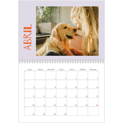 Calendario personalizado doble A4 — Divertido y colorido [Abril]