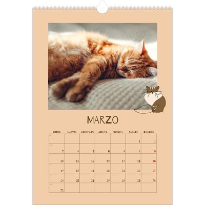Calendarios A3 — Gatito juguetón [Marzo]